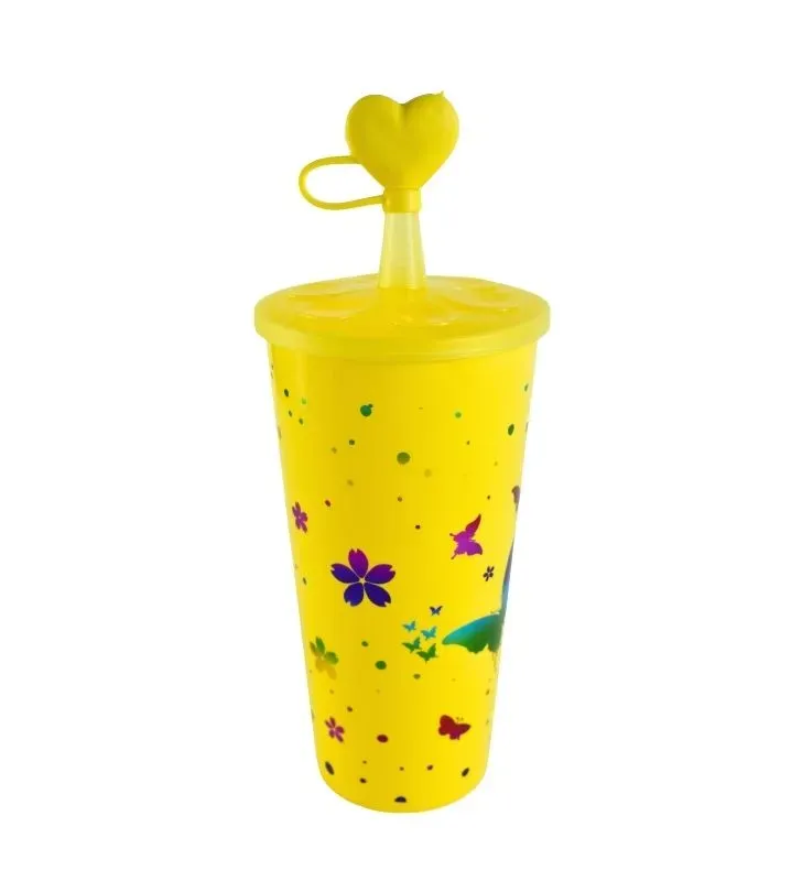 Vaso con Tapa y Popote – Colores con Tapa Corazón