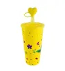 Vaso con Tapa y Popote – Colores con Tapa Corazón