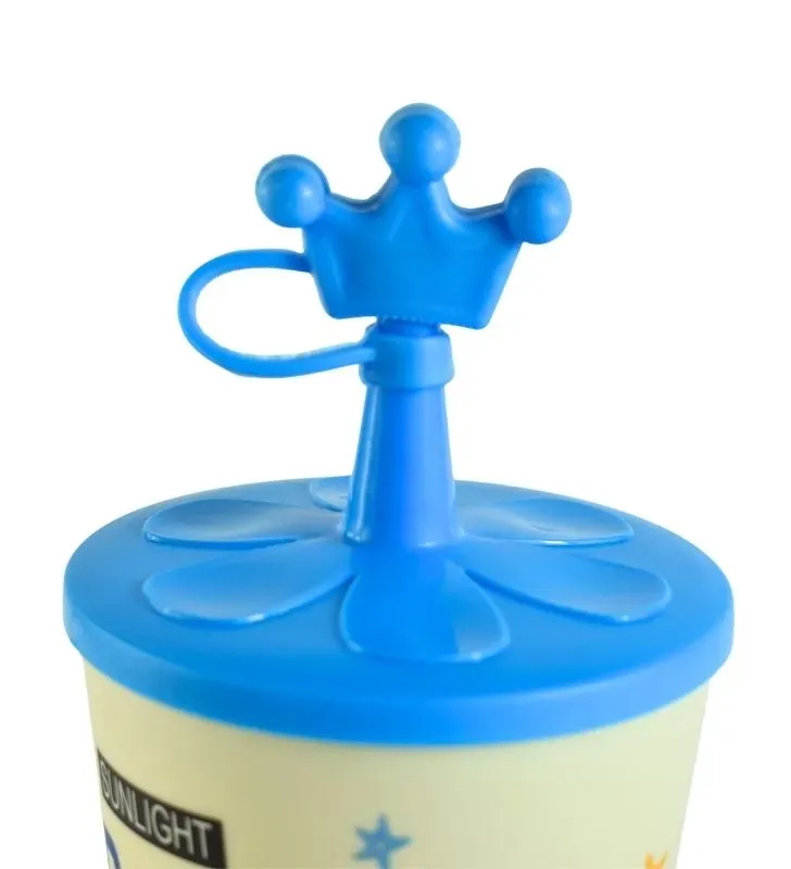 Vaso con Tapa y Popote – Diseño Corona de Plástico Reutilizable