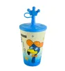 Vaso con Tapa y Popote – Diseño Corona de Plástico Reutilizable
