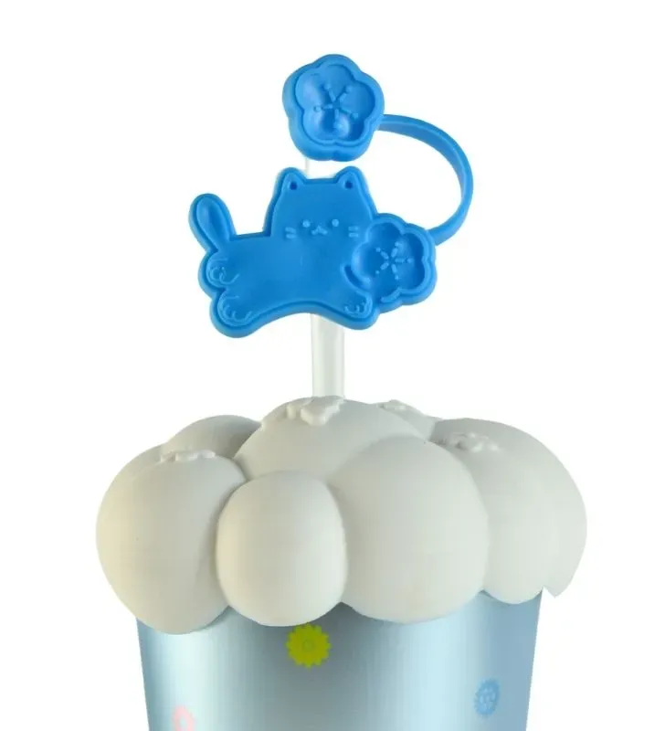 Vaso con Tapa Nude y Popote – Diseño Robots y Gato