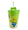 Vaso Verde con Tapa y Popote – Diseño Alien Mini Moño