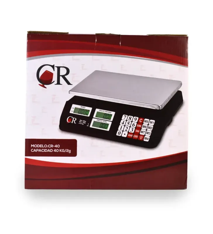 Báscula Comercial Electrónica CR-40 2G – 40 kg Precisión 2 g