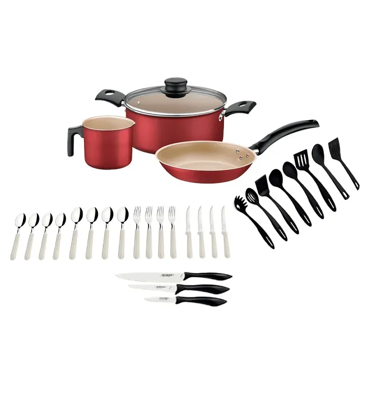 Batería de Cocina Tramontina Turim Roja 31 Piezas – Modelo 32200/742