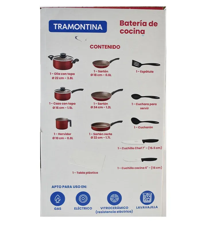 Batería de Cocina Tramontina Turim Roja 31 Piezas – Modelo 32200/742