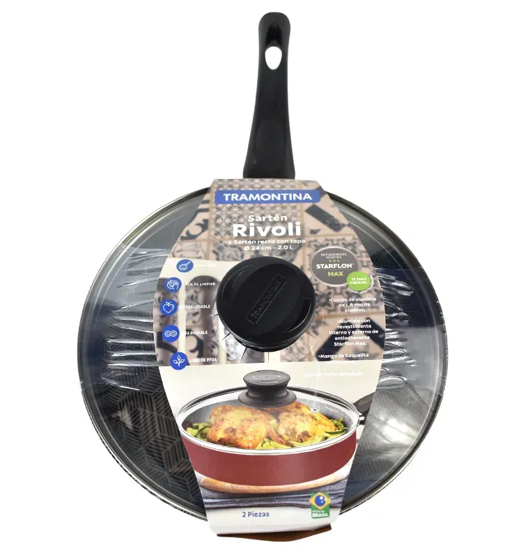 SARTEN RECTO C/TAPA 24CM RIVOLI-7817-585-Tramontina