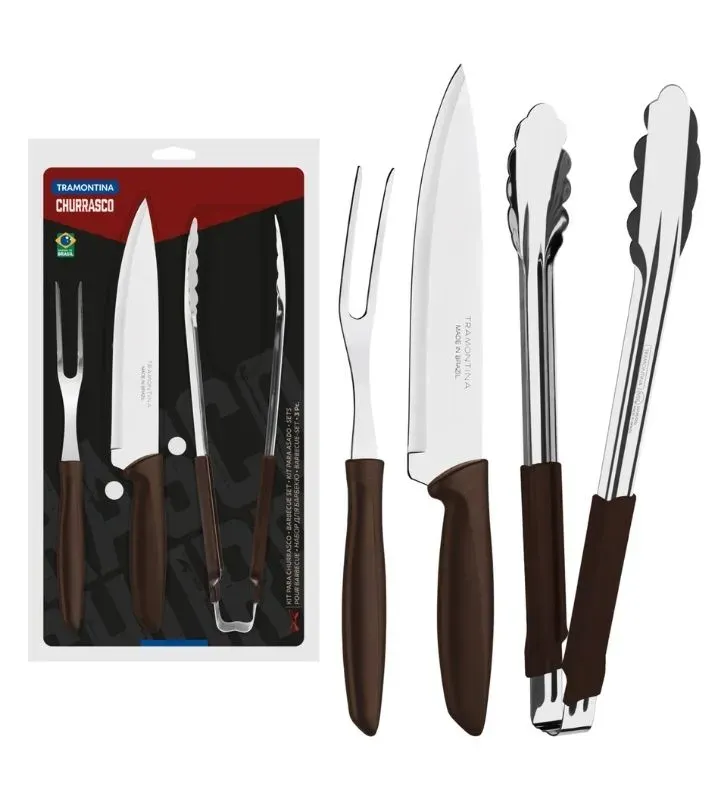 KIT PARA ASADO 3 PIEZAS PLENUS C/PINZA-23498/449