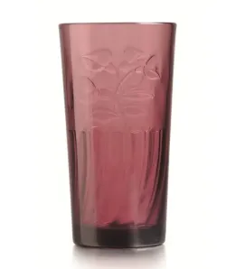 Vaso Crisa 310 ml morado con diseño de flor