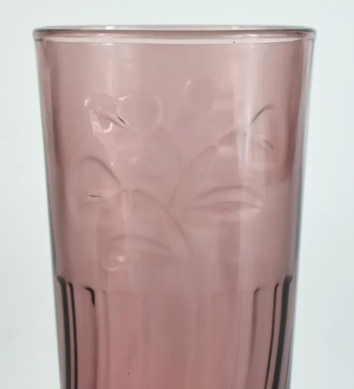 Vaso Crisa 310 ml morado con diseño de flor