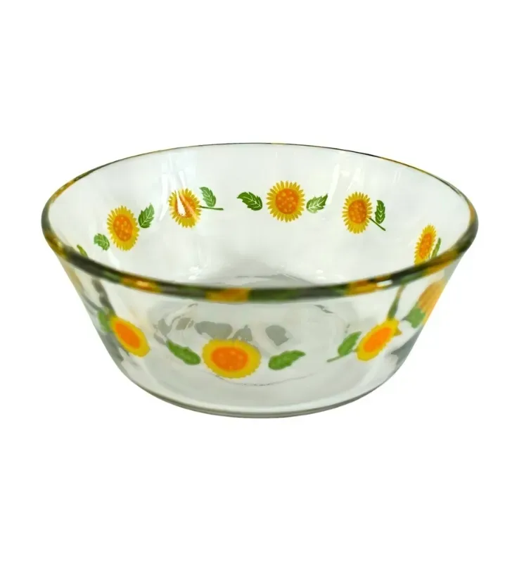 Tazón Arcos Girasoles Crisa 5863 – Vidrio, 848 ml