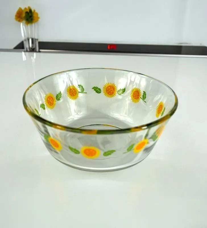 Tazón Arcos Girasoles Crisa 5863 – Vidrio, 848 ml