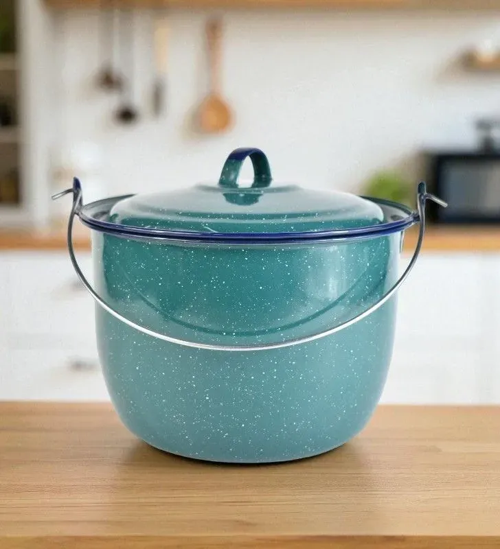 OLLA CONVEXA 22 CON TAPA VERDE AQUA JASP FILO AZUL