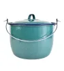 OLLA CONVEXA 22 CON TAPA VERDE AQUA JASP FILO AZUL