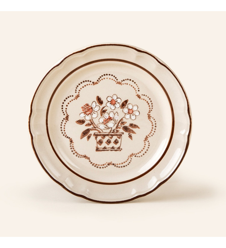 Plato Pastel Dec. Flor de Otoño | Elegante y Sofisticado para tu Mesa-SANTA ANITA