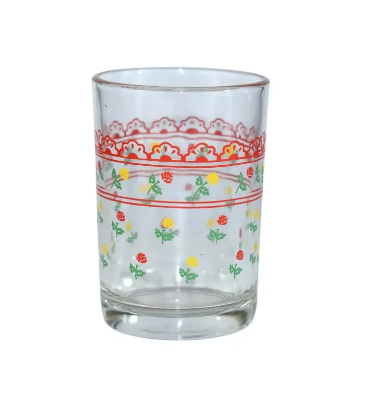 Vaso Cafetero Florecitas BBH 9328 – 260 ml, Vidrio Floral (Crisa)