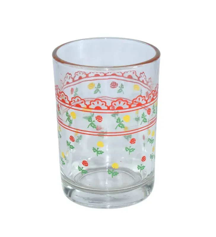 Vaso Cafetero Florecitas BBH 9328 – 260 ml, Vidrio Floral (Crisa)