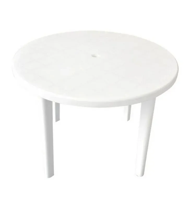 Mesa Redonda Blanca Alica  – Polipropileno para Exterior