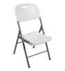 Silla plegable reforzada blanca con estructura gris