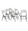 Silla plegable reforzada blanca con estructura gris