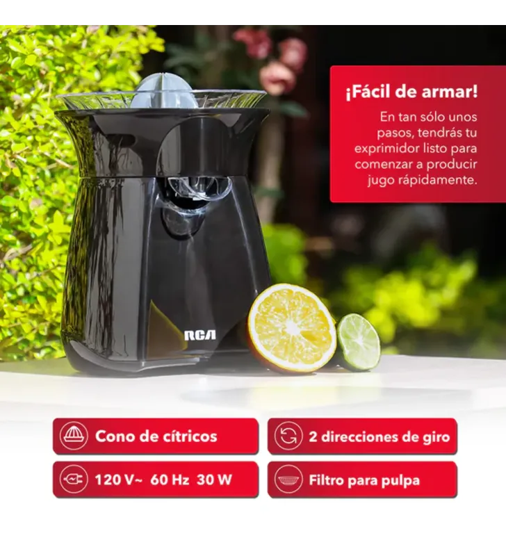 Exprimidor Eléctrico RCA RC-8004N – 30 W, Giro Bidireccional