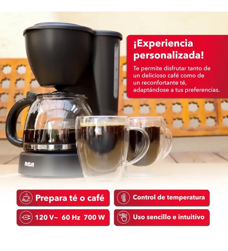 Cafetera Eléctrica RCA RC-CAF2 – 12 tazas, 700 W, antiderroche
