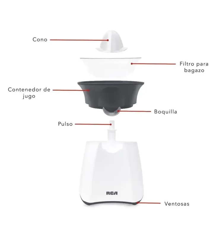 Exprimidor de Cítricos RCA RC-8004 – 30 W, Antigoteo, Compacto