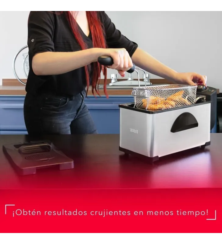 Freidora RCA RC-DF303 – 3L, 1500 W, Acero Inoxidable, Temperatura Ajustable
