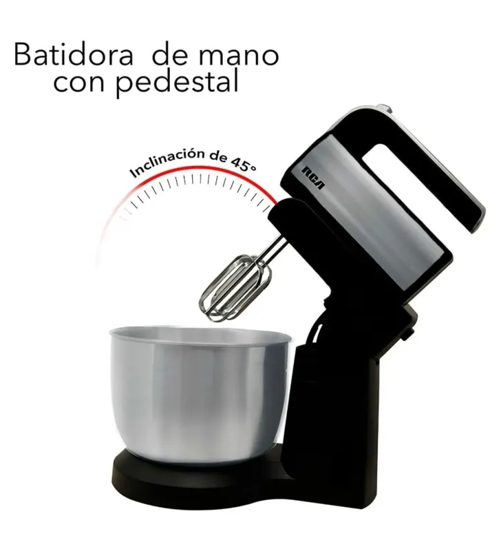 Batidora de Mano con Pedestal RCA RC-70 – 300 W, 5 Velocidades, Tazón de 3 L, Cabezal Inclinable