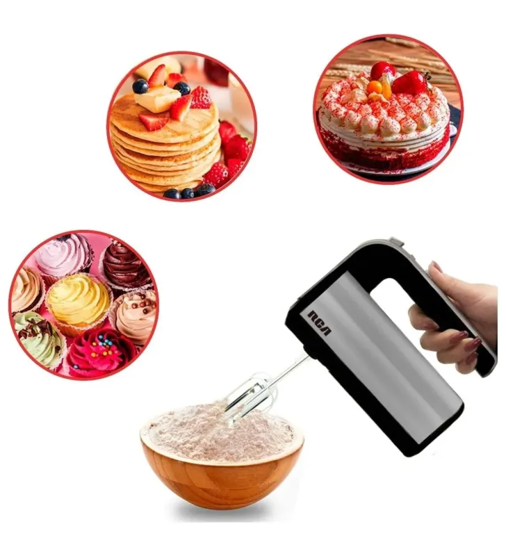 Batidora de Mano con Pedestal RCA RC-70 – 300 W, 5 Velocidades, Tazón de 3 L, Cabezal Inclinable