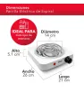 Parrilla Eléctrica de Espiral RCA RC1000A – 1000 W, 16 cm, Control de Temperatura Ajustable