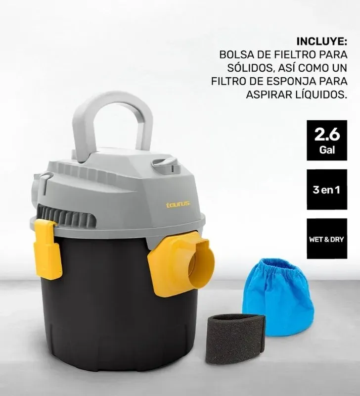 Aspiradora Taurus WD 10L M94800640 | Seco y mojado