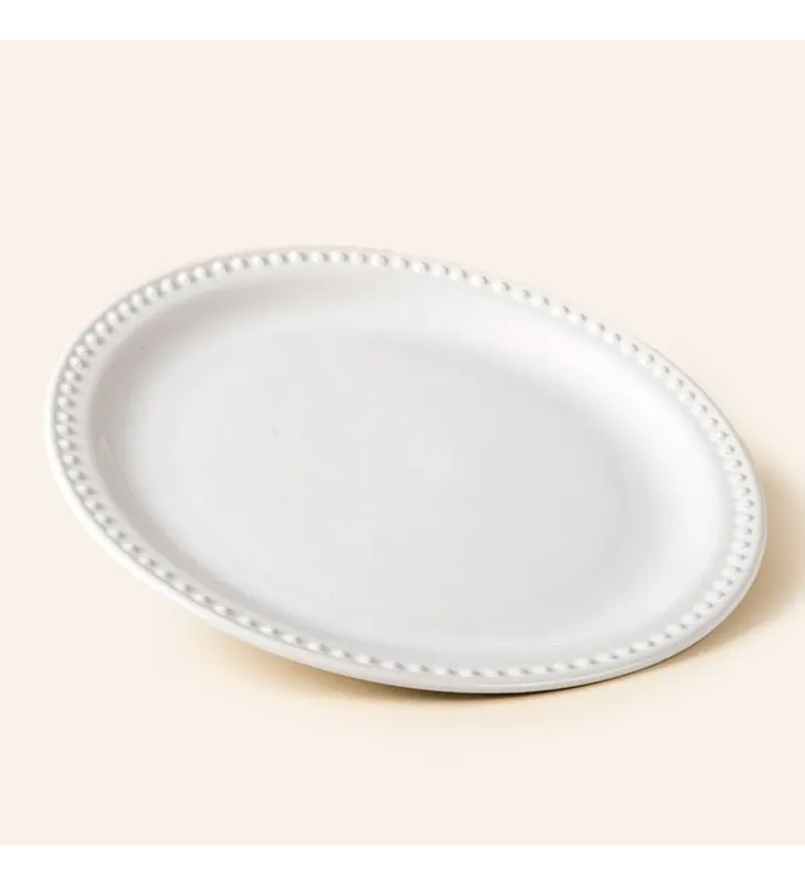 Plato Trinche Santa Anita Emboss Mauve Redondo Opaco – Elegante y Resistente