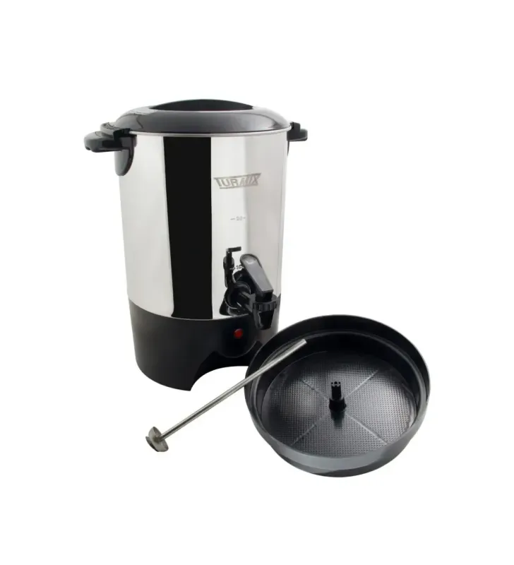 Cafetera Percoladora Turmix TU34 – 20 Tazas (3 L), Acero Inoxidable