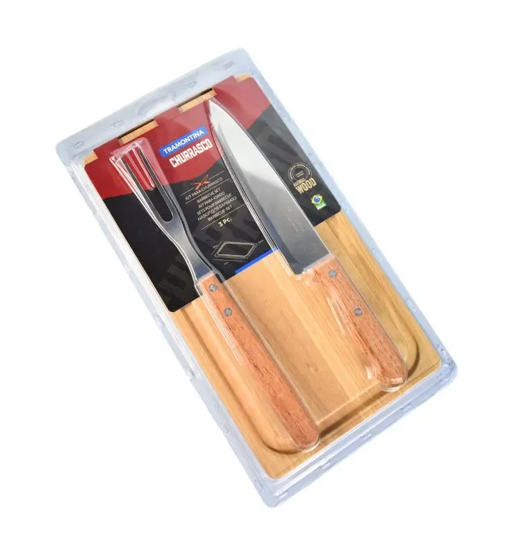 Kit para Asado Tramontina 3 Piezas con Tabla – El asado Perfecto