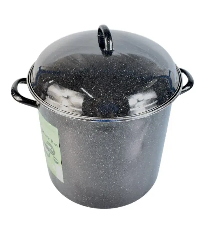 Olla recta alta 27 cm Cinsa Jasp con anillo negro brillante