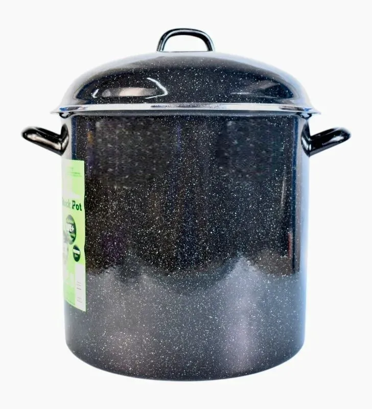 Olla recta alta 27 cm Cinsa Jasp con anillo negro brillante