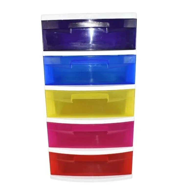 CAJONERA MEDIANA COLORES 5 NIVELES multicolor | Organizador resistente