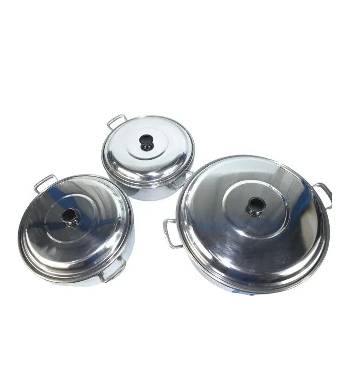Tripleta Timesa | Juego de 3 ollas de aluminio con tapa