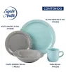 Vajilla Santa Anita Mauve Vintage – 16 piezas en Cerámica Stoneware