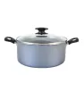 Olla Tramontina 24 cm Azul – Antiadherente con Tapa de Vidrio