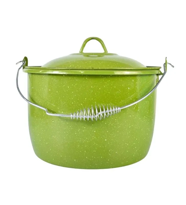 Olla Convexa Prodesa No. 26 Verde Jaspeado – Peltre con Tapa