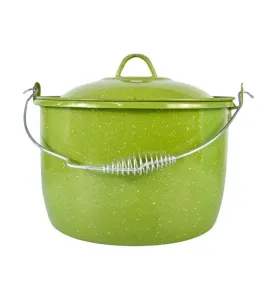 Olla Convexa Prodesa No. 26 Verde Jaspeado – Peltre con Tapa