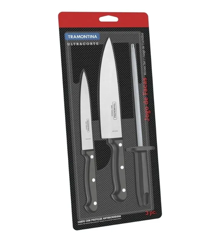 Juego de Cuchillos Tramontina Altracorte 3 Piezas 23899/072 – Acero Inoxidable