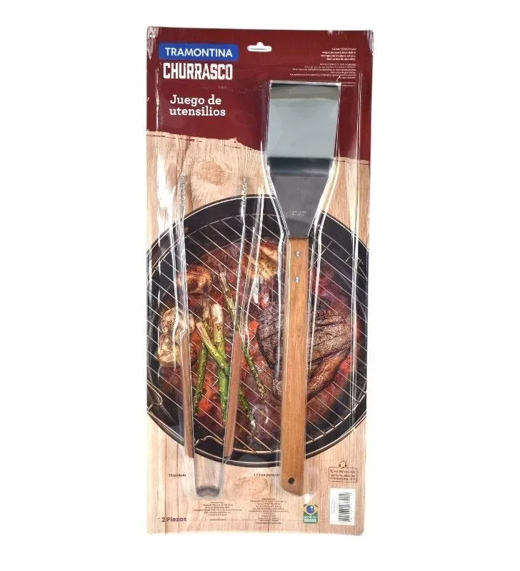 Juego Tramontina Churrasco 2 piezas 32300/233 – Espátula y pinza para asado