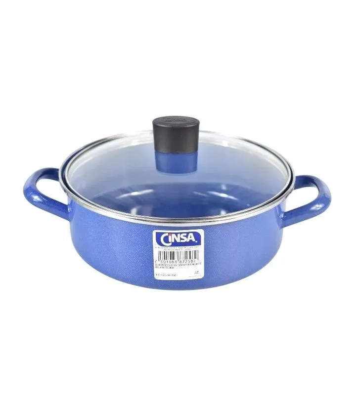 Budinera Recta 22 cm C/T Vidrio Novacero Azul Grafito – Cinsa