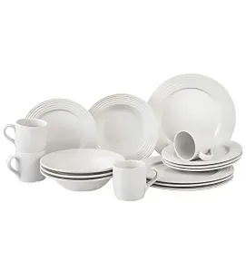 Vajilla Santa Anita Emboss Circles – Juego de 16 piezas de cerámica