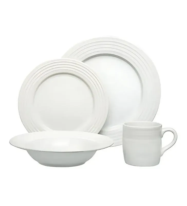 Vajilla Santa Anita Emboss Circles – Juego de 16 piezas de cerámica