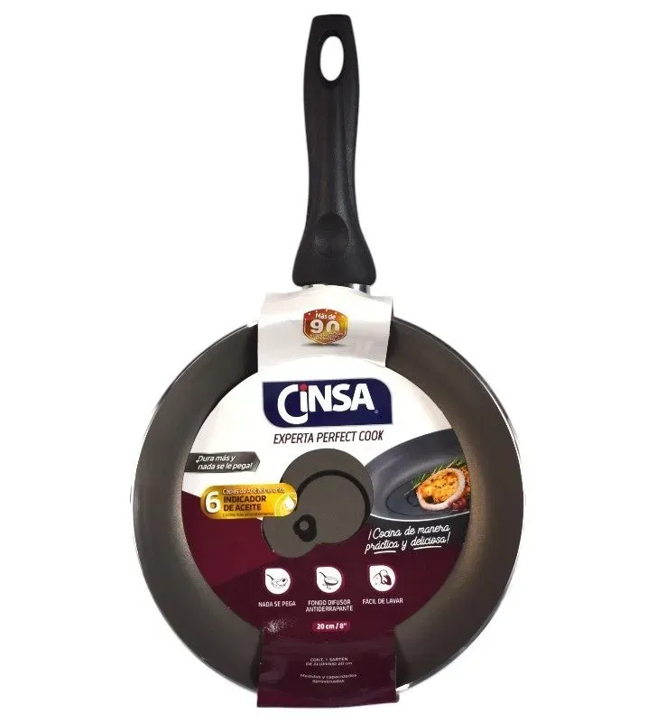 Sartén Cinsa Experta Perfect Cook 20 cm – Aluminio Gris con InteliCook
