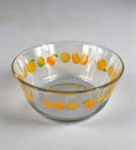 Tazón Crisa Arcos 5863 – Diseño Naranjas, vidrio resistente