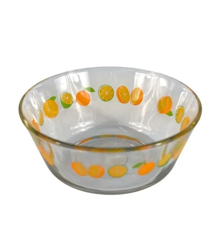 Tazón Crisa Arcos 5863 – Diseño Naranjas, vidrio resistente